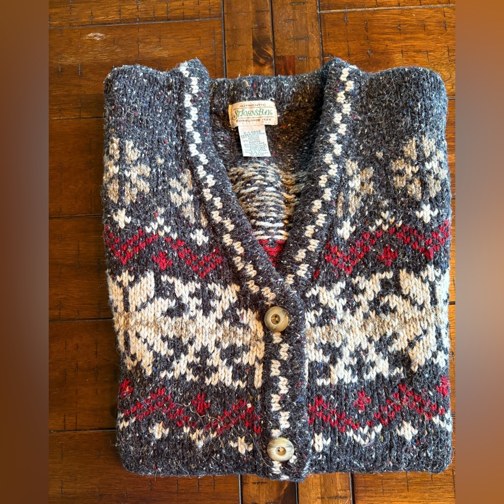 St. John's Bay Gray Wool Blend Chunky Knit - XL - Granola, Hippie, Natural - Picture 10 of 11